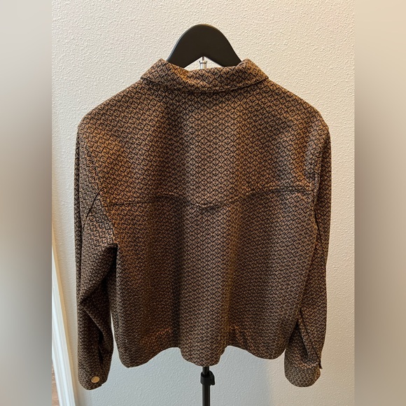 Ruby Rd. Women’s Geometric Brown and Gold Bomber Jacket SIZE M LIKE NEW - Picture 3 of 7
